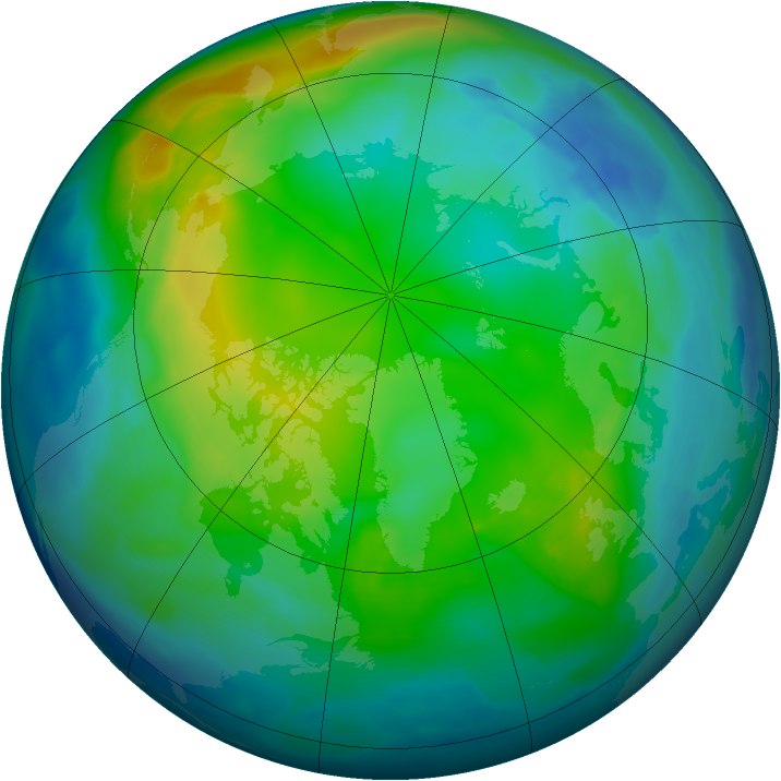 Arctic ozone map for 14 November 2010